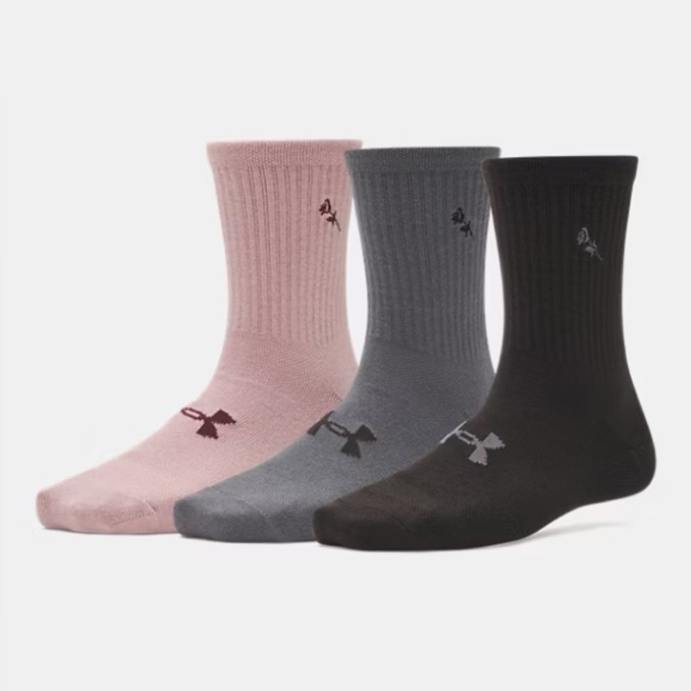 Under Armour Essential Mid Crew Socks Women’s 3-Pack Medium Black Castle Rock